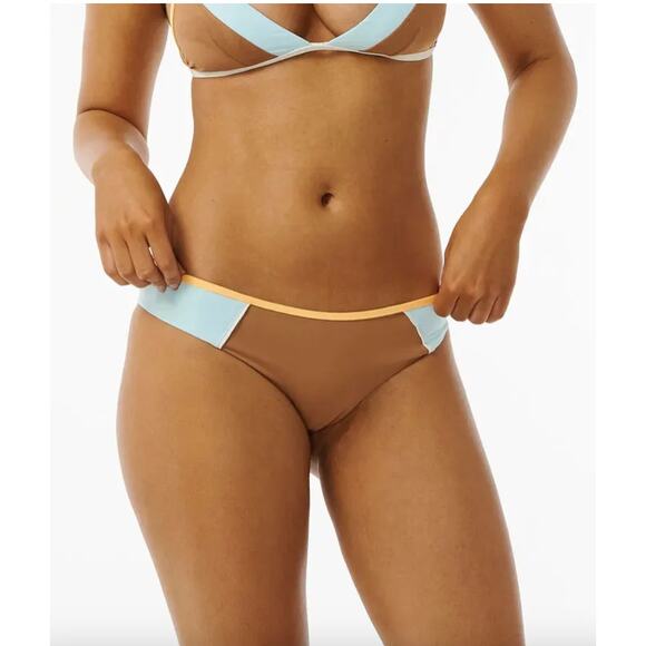 Rip Curl Hibiscus Heat Cheeky Bikini Bottoms - Brown L - Picture 1 of 8